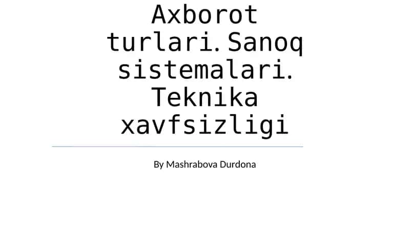 Xavfsizlik tizimlari