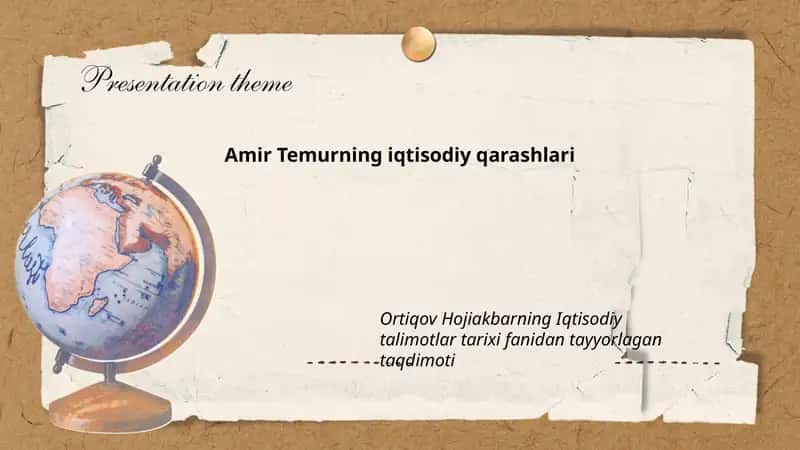 Amir Temurning iqtisodiy qarashlari