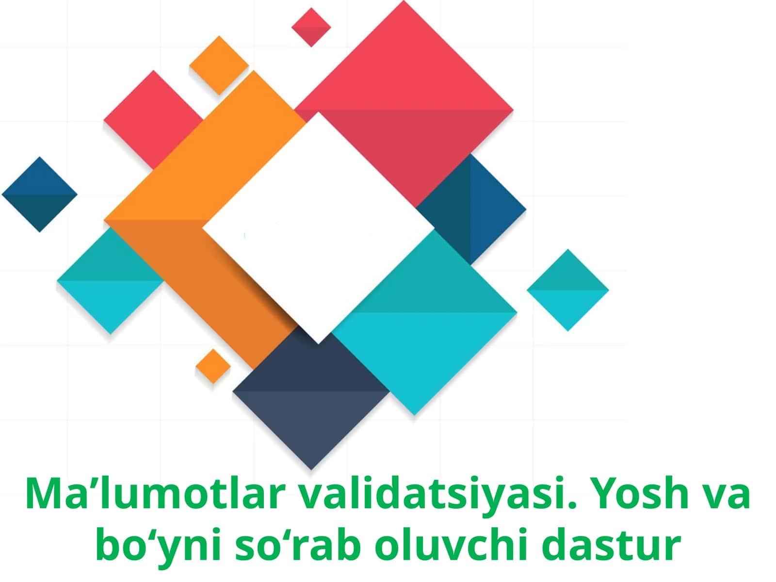 Ma’lumotlar validatsiyasi. Yosh vabo‘yi niso‘ra boluvchi dastur