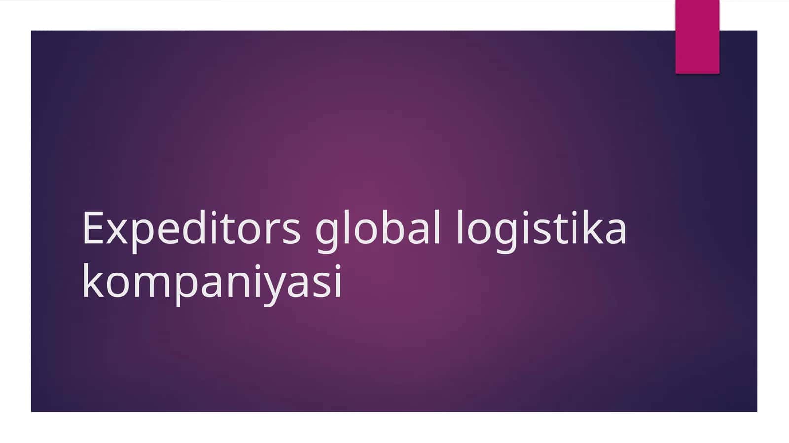 Expeditors global logistika kompaniyasi