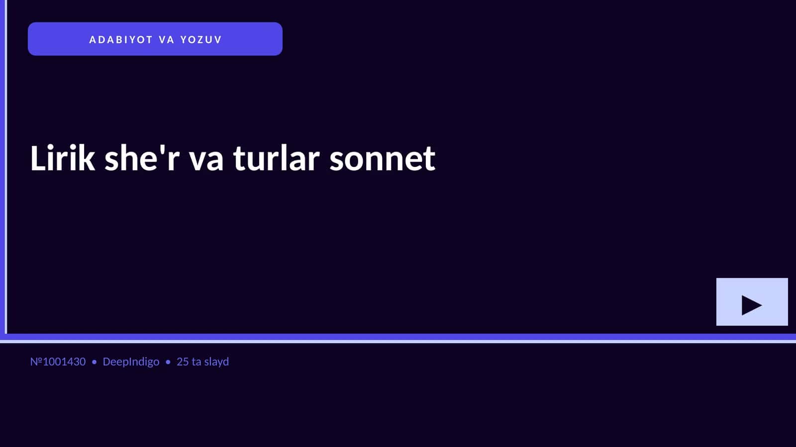 LIRIK SHE'R VA TURLAR SONNET