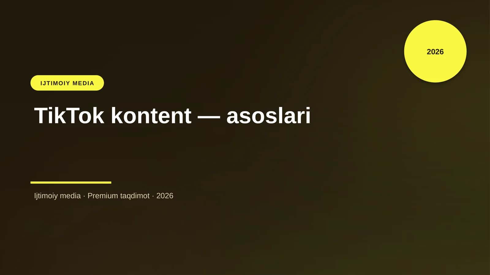 TikTok kontent — asoslari
