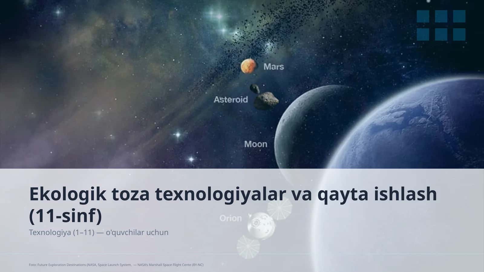 Ekologik toza texnologiyalar va qayta ishlash (11-sinf)
