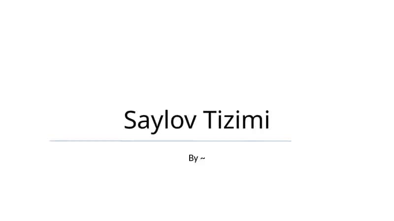 Saylov Tizimi