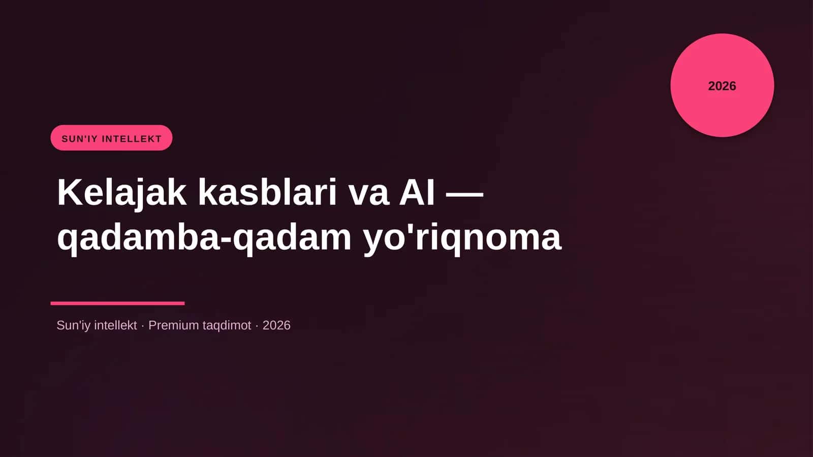 Kelajak kasblari va AI — qadamba-qadam yo'riqnoma