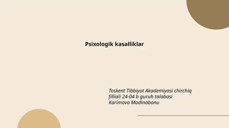 Psixologik kasalliklar