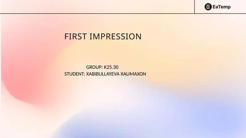 FIRST IMPRESSION