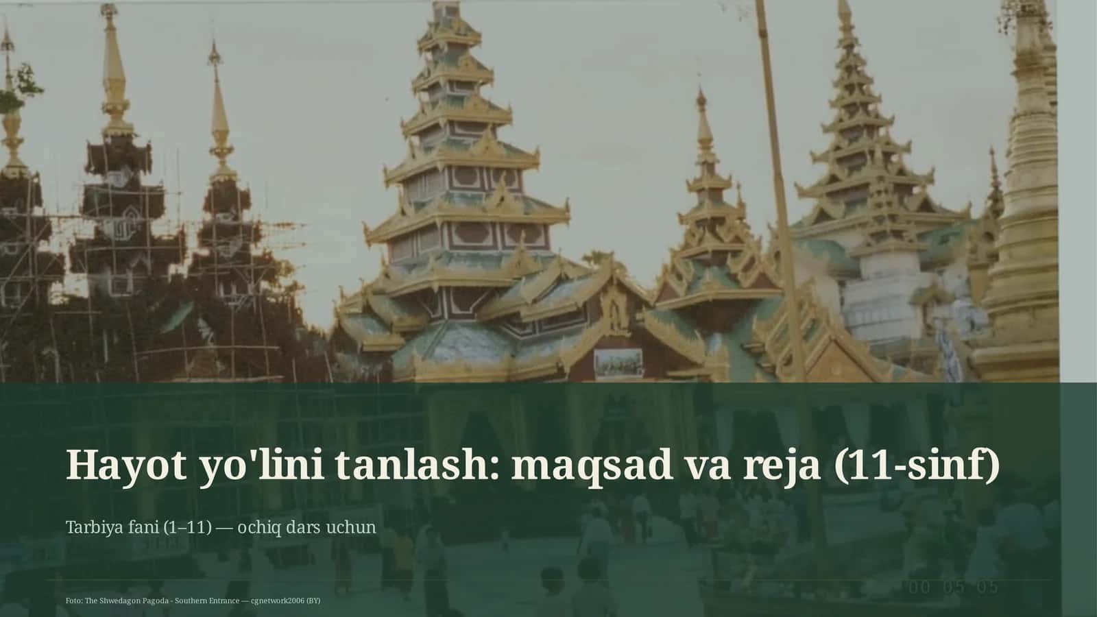 Hayot yo'lini tanlash: maqsad va reja (11-sinf)