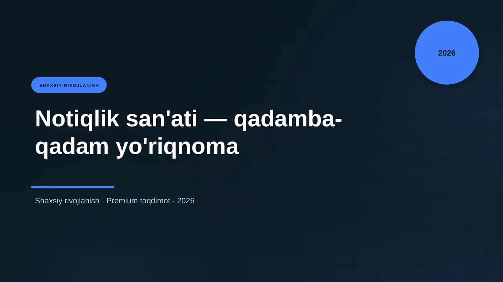 Notiqlik san'ati — qadamba-qadam yo'riqnoma