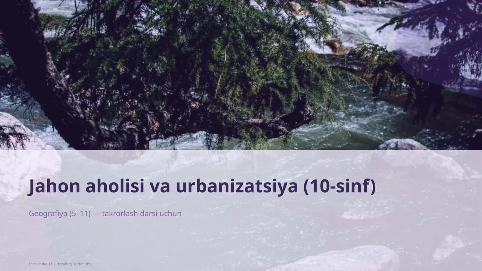 Jahon aholisi va urbanizatsiya (10-sinf)