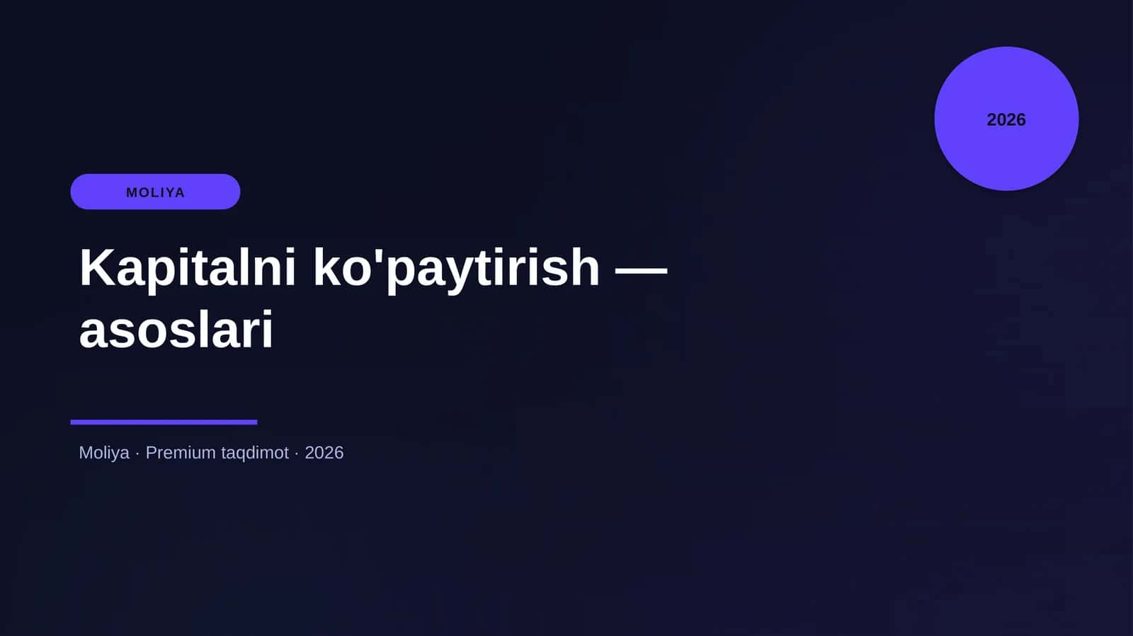 Kapitalni ko'paytirish — asoslari