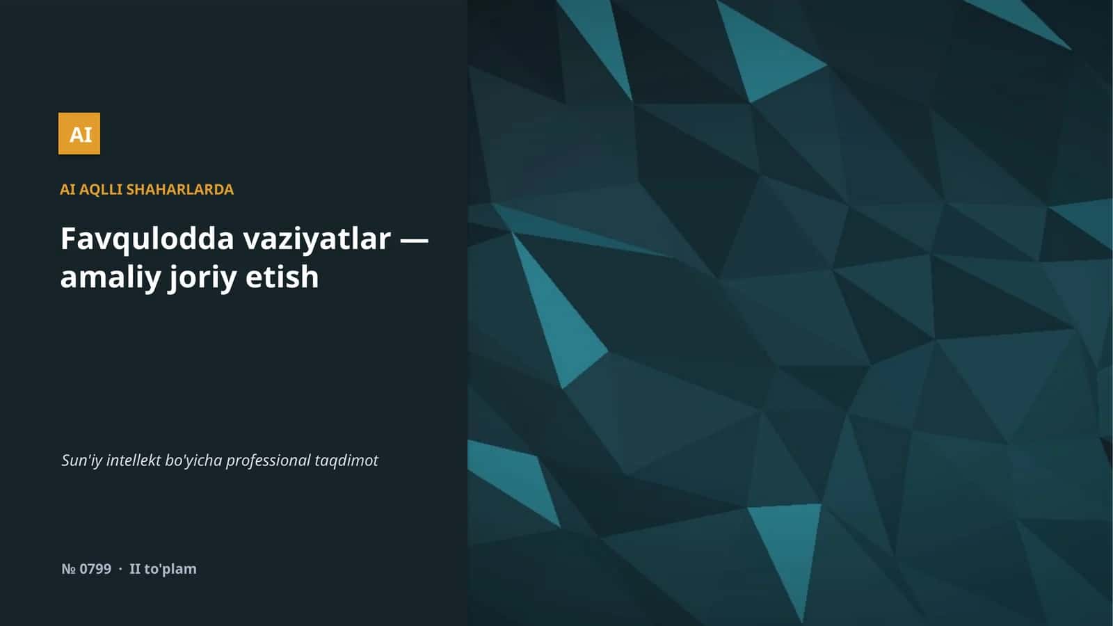 AI AQLLI SHAHARLARDA