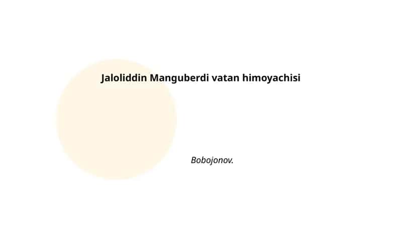 Jaloliddin Manguberdi vatan himoyachisi