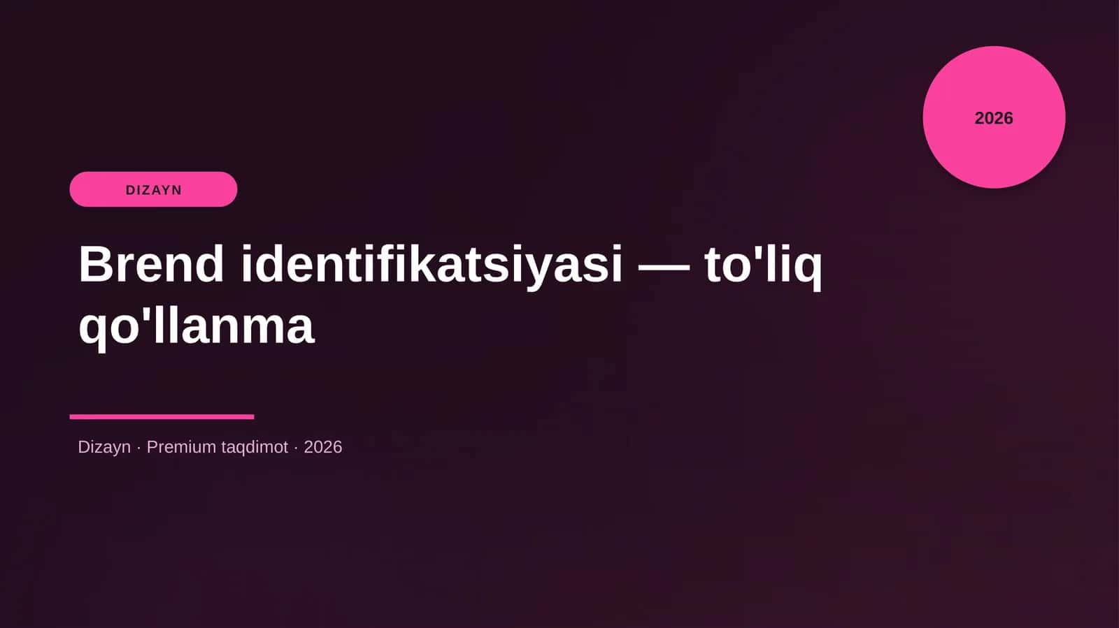 Brend identifikatsiyasi — to'liq qo'llanma