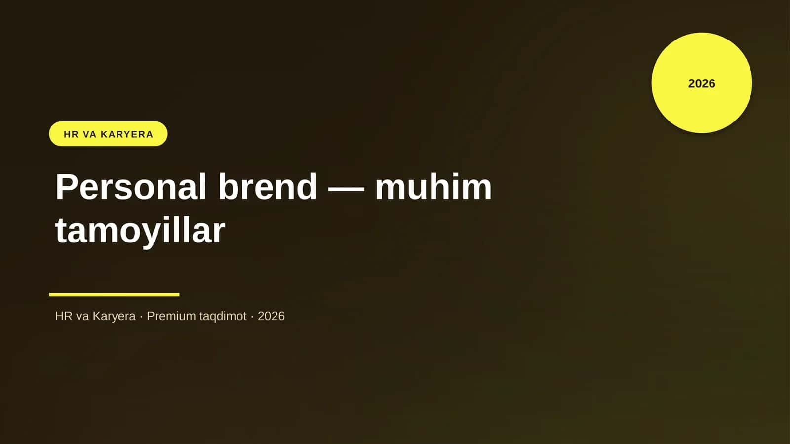 Personal brend — muhim tamoyillar
