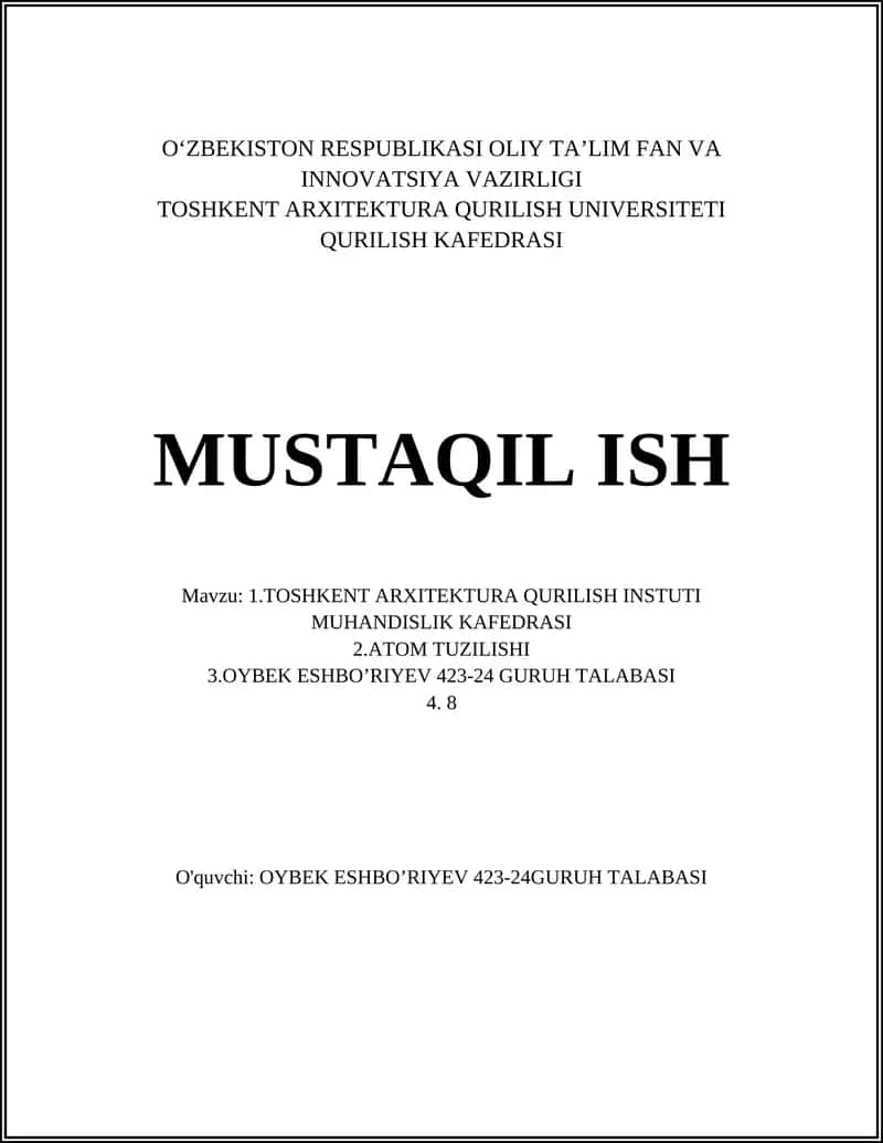 Atom Tuzilishi