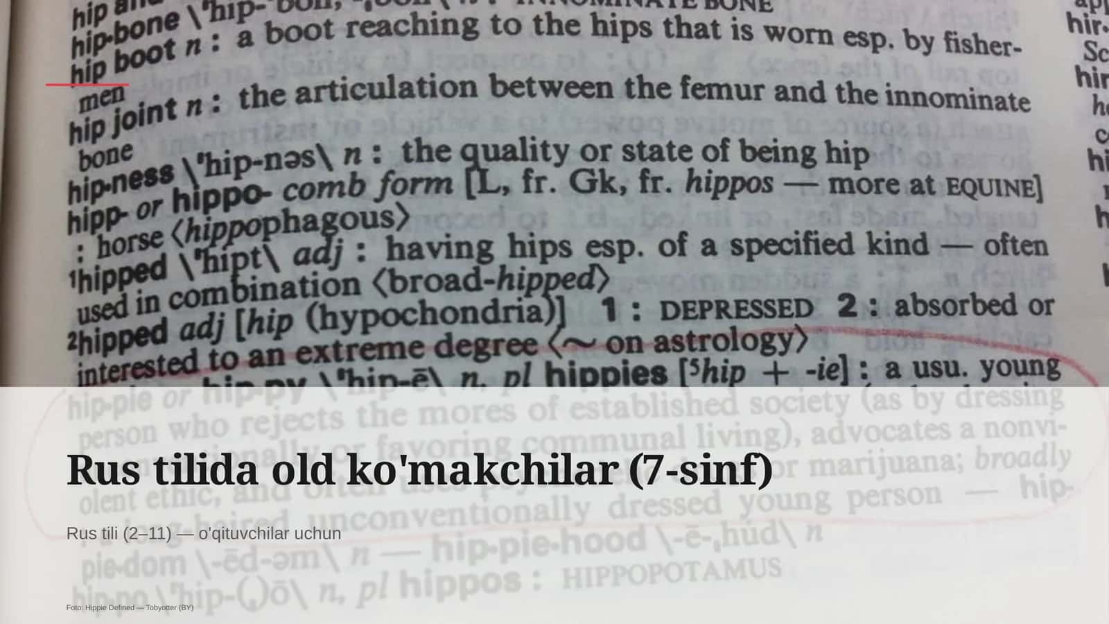 Rus tilida old ko'makchilar (7-sinf)