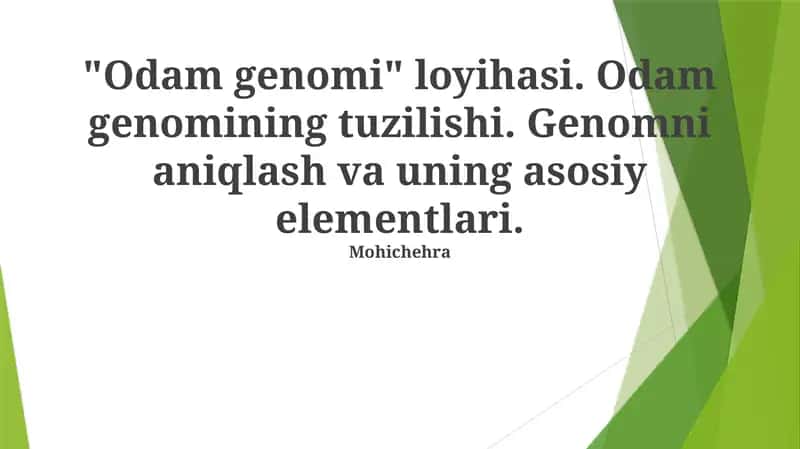 Inson Genomining Tuzilishi