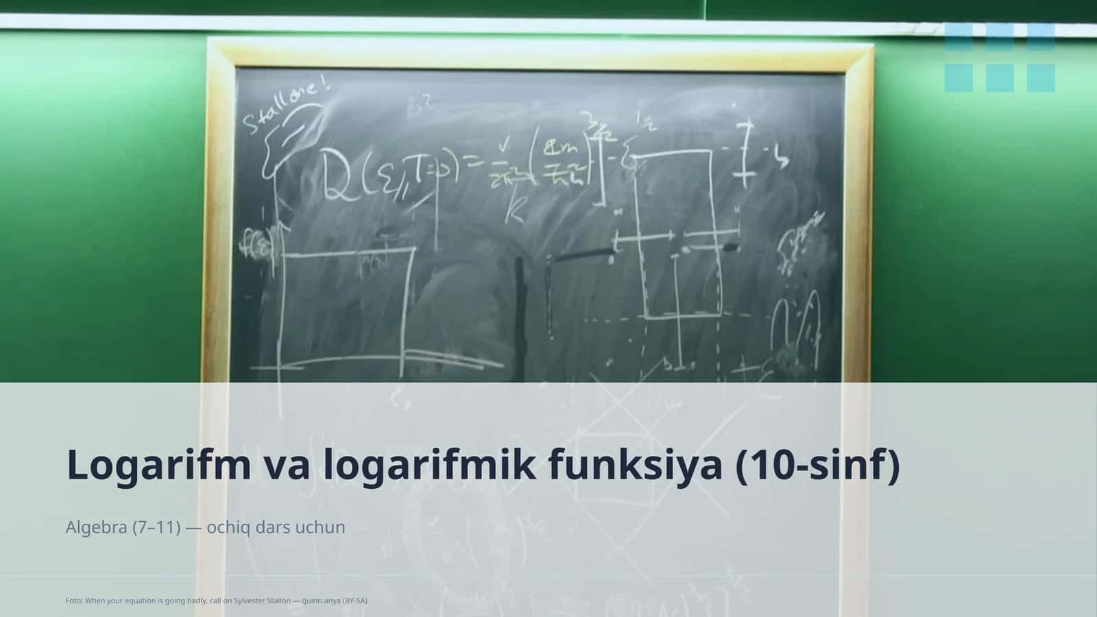Logarifm va logarifmik funksiya (10-sinf)