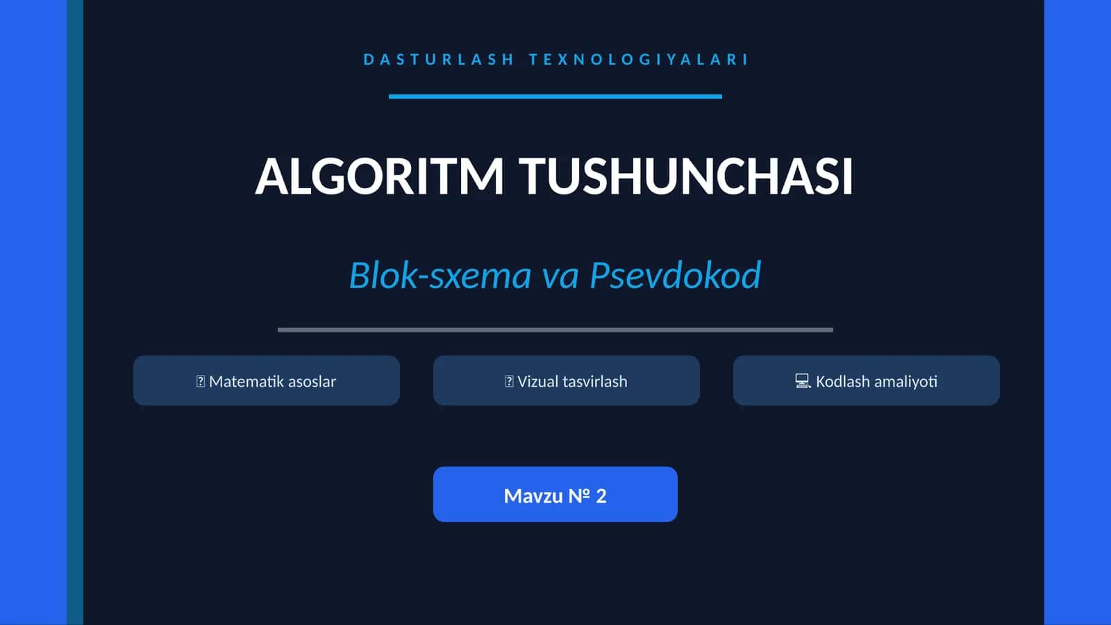 ALGORITM TUSHUNCHASI