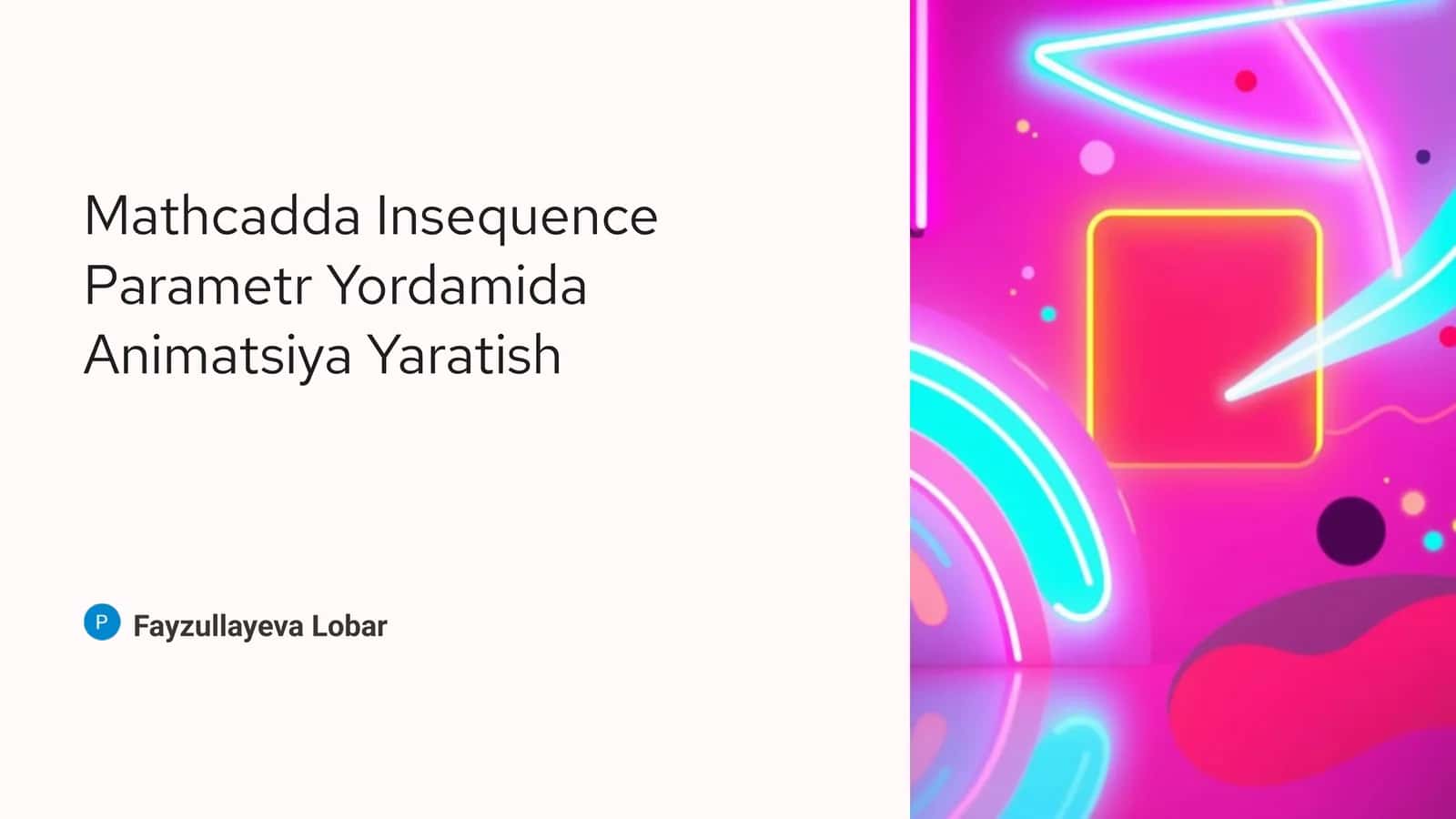 Mathcadda Insequence Parametr Yordamida Animatsiya Yaratish