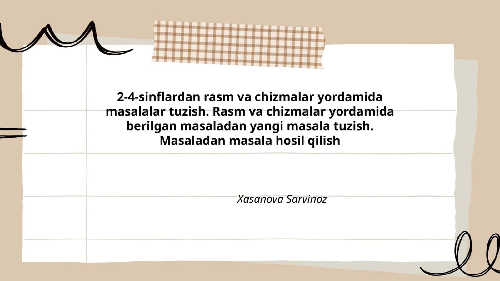 2-4-sinflardan rasm va chizmalar yordamida masalalar tuzish