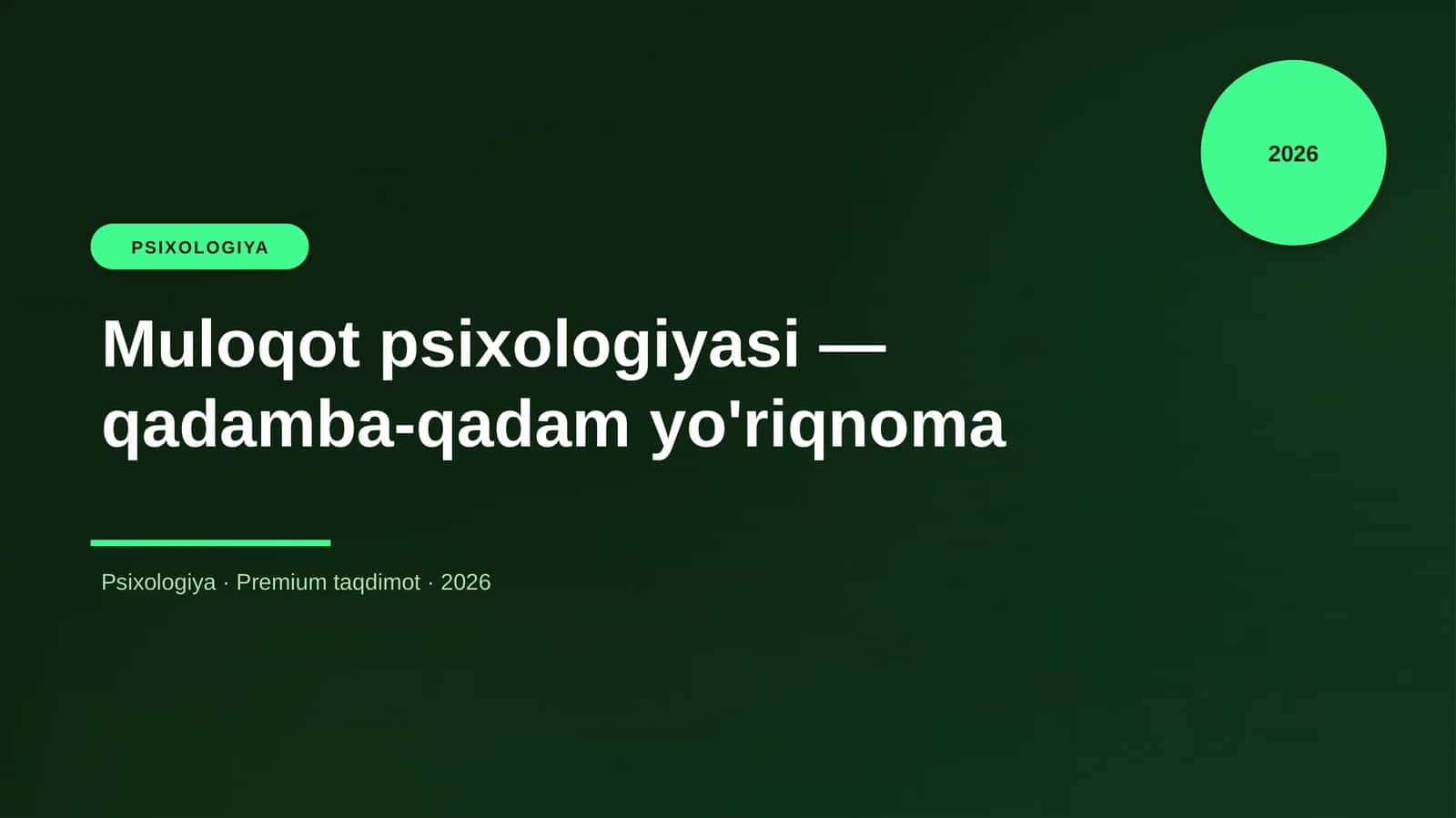 Muloqot psixologiyasi — qadamba-qadam yo'riqnoma
