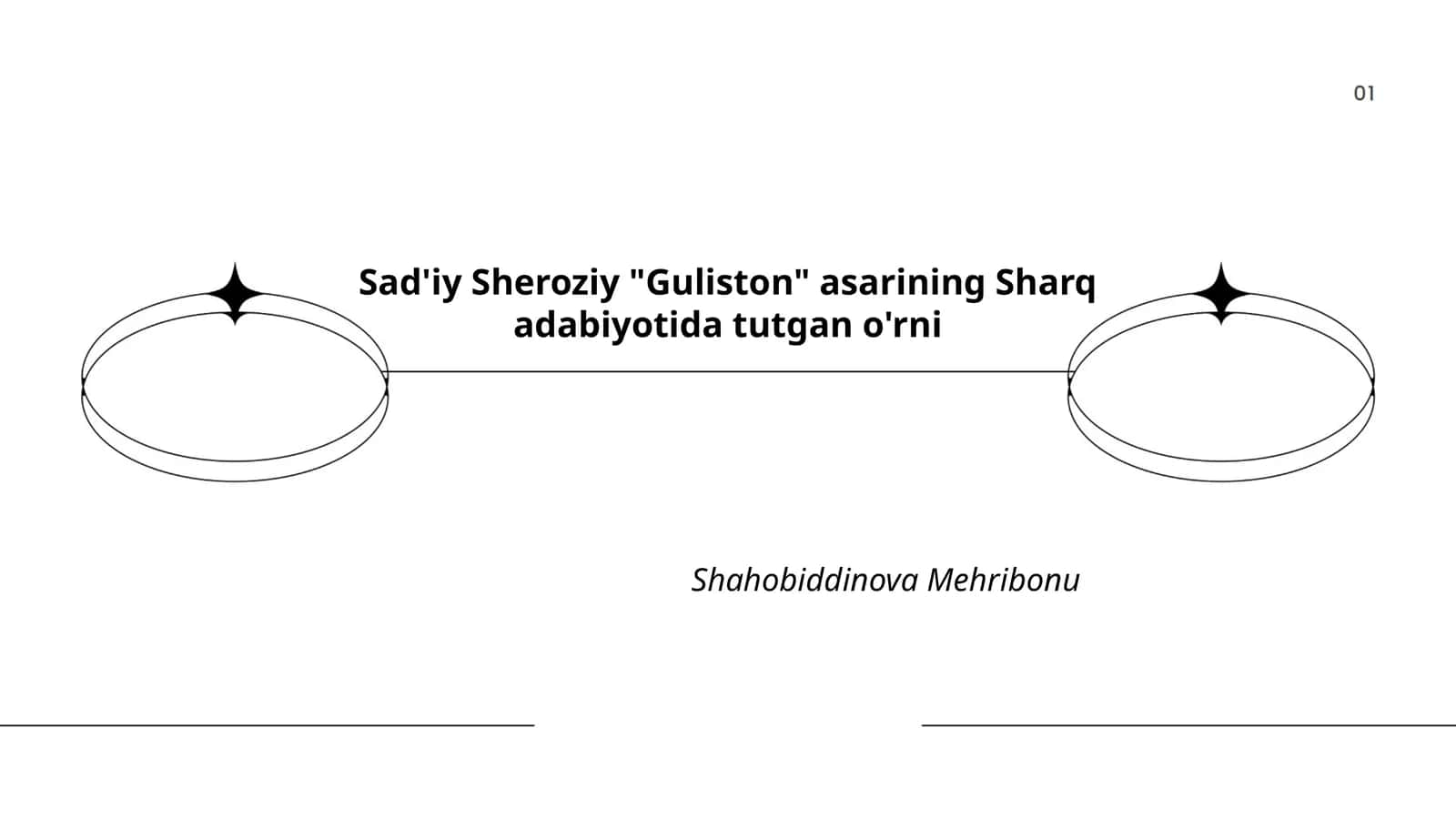 Sad'iy Sheroziy "Guliston" asarining Sharq adabiyotida tutgan o'rni