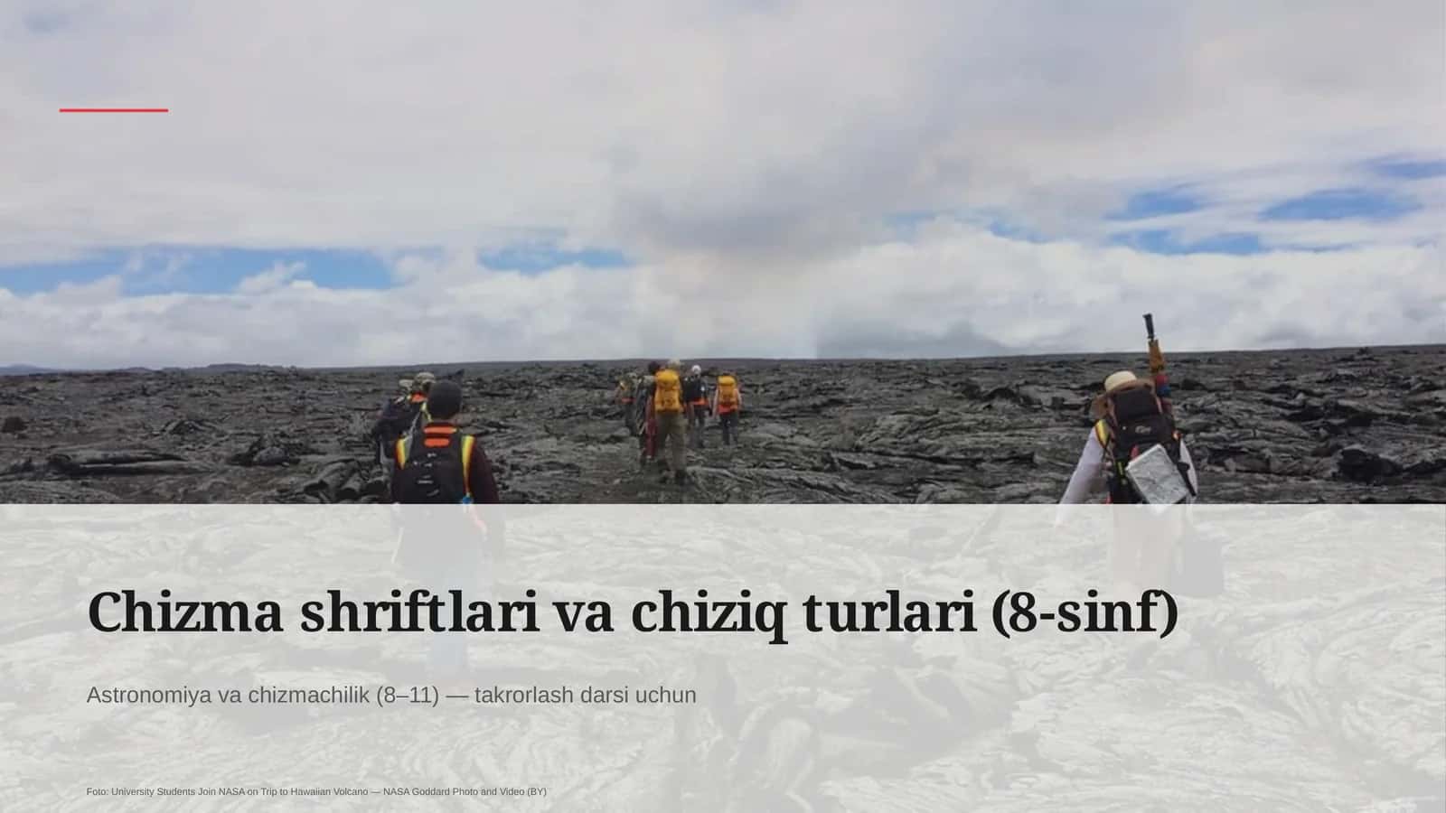 Chizma shriftlari va chiziq turlari (8-sinf)