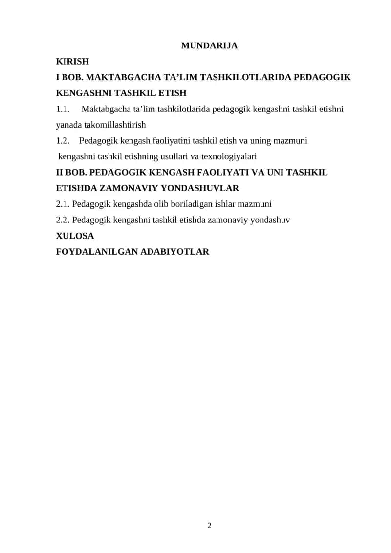 Maktabgacha ta’lim tashkilotlarida pedagogik kengash faoliyatini tashkil etish va takomillashtirishning zamonaviy yondashuvlari