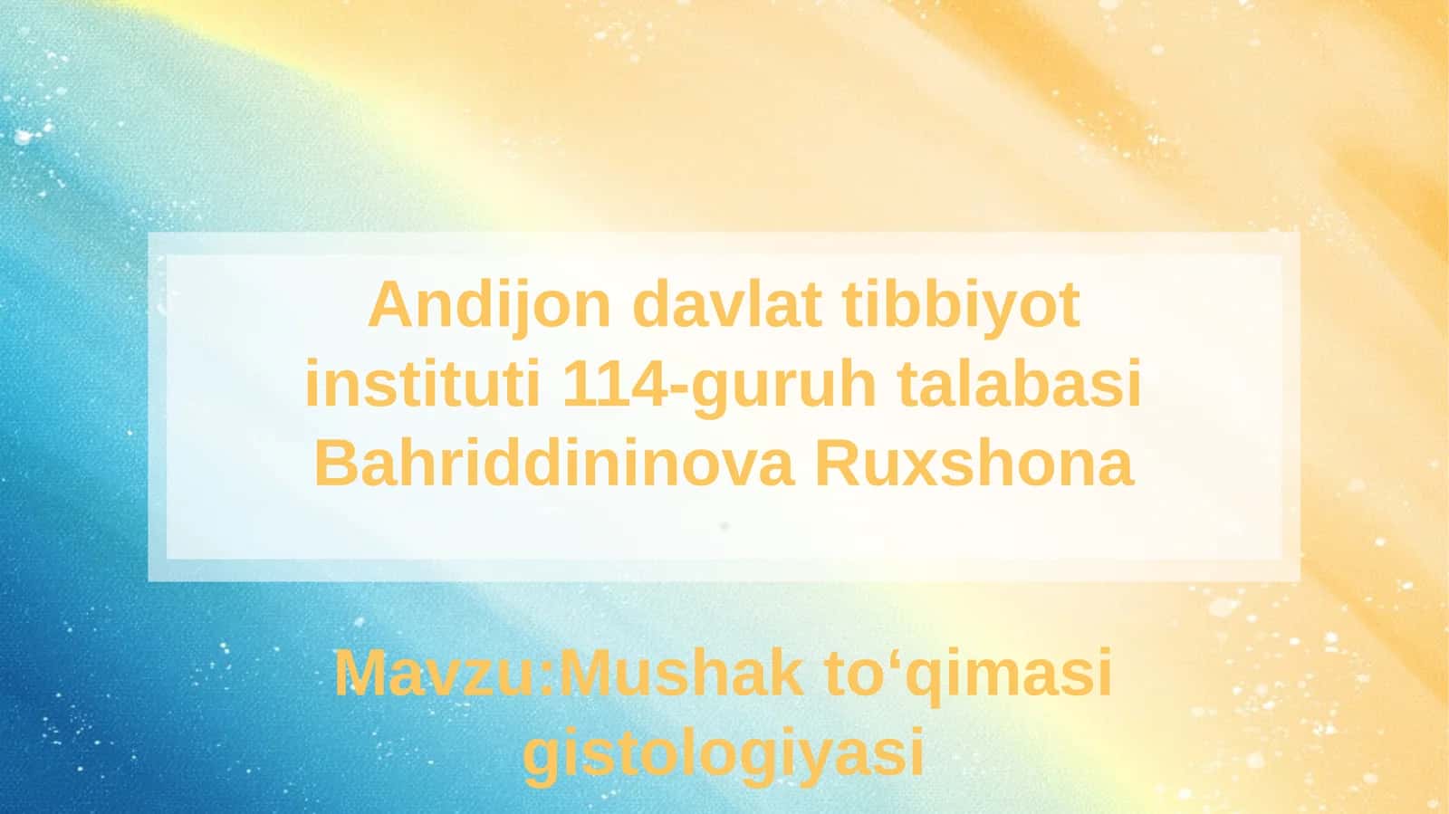 Mushak to'qimasi gistologiyasi