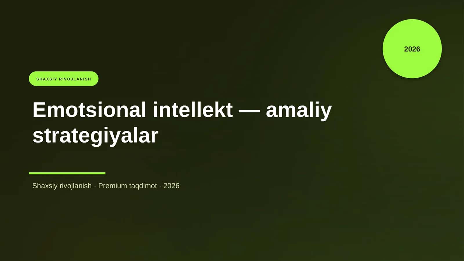 Emotsional intellekt — amaliy strategiyalar