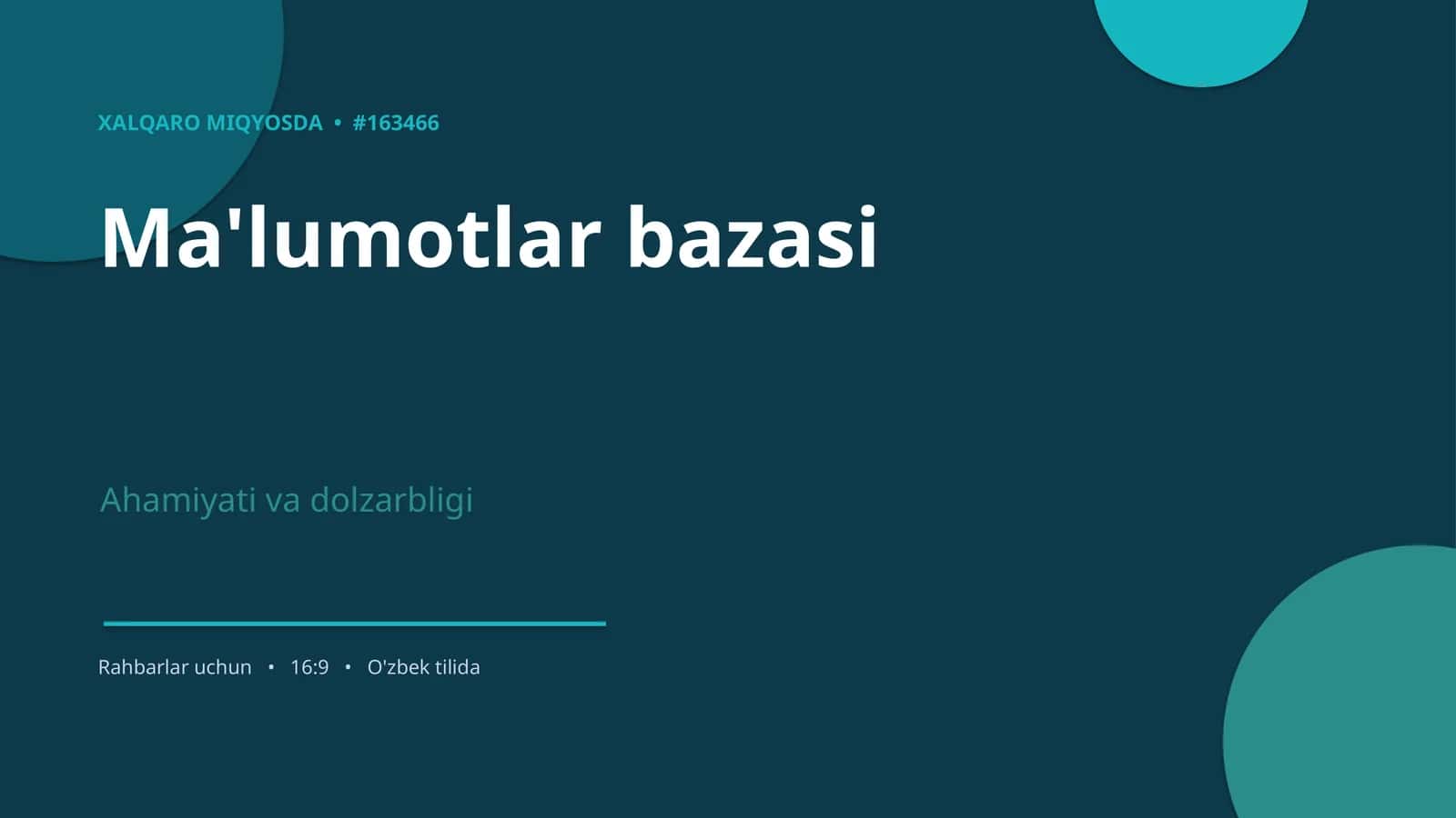 Ma'lumotlar Bazasi