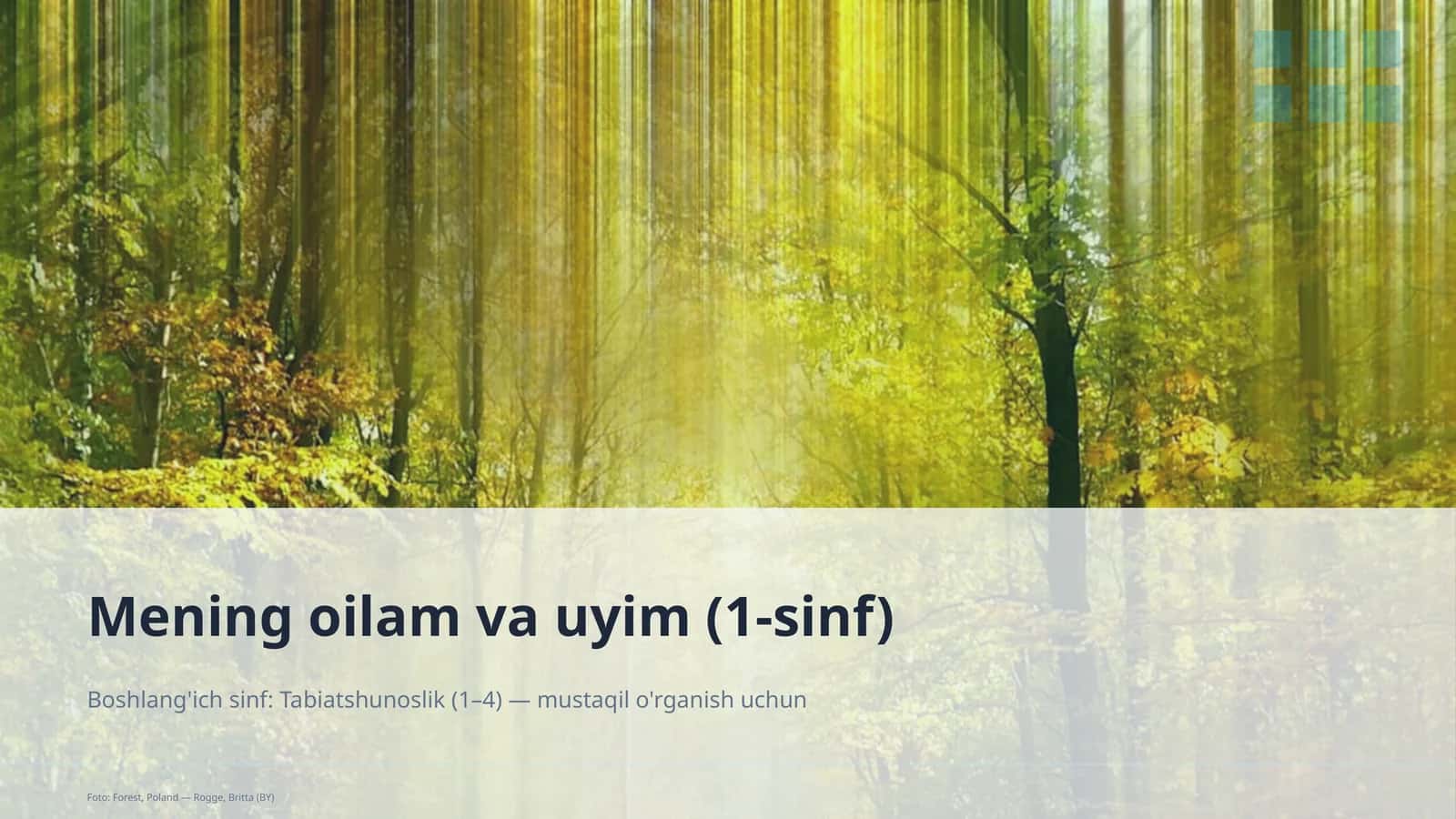 Mening oilam va uyim (1-sinf)