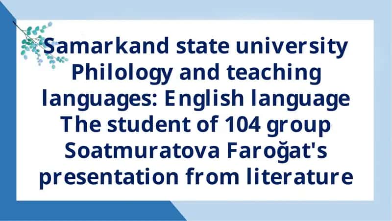 Faroğat's presentation from literature