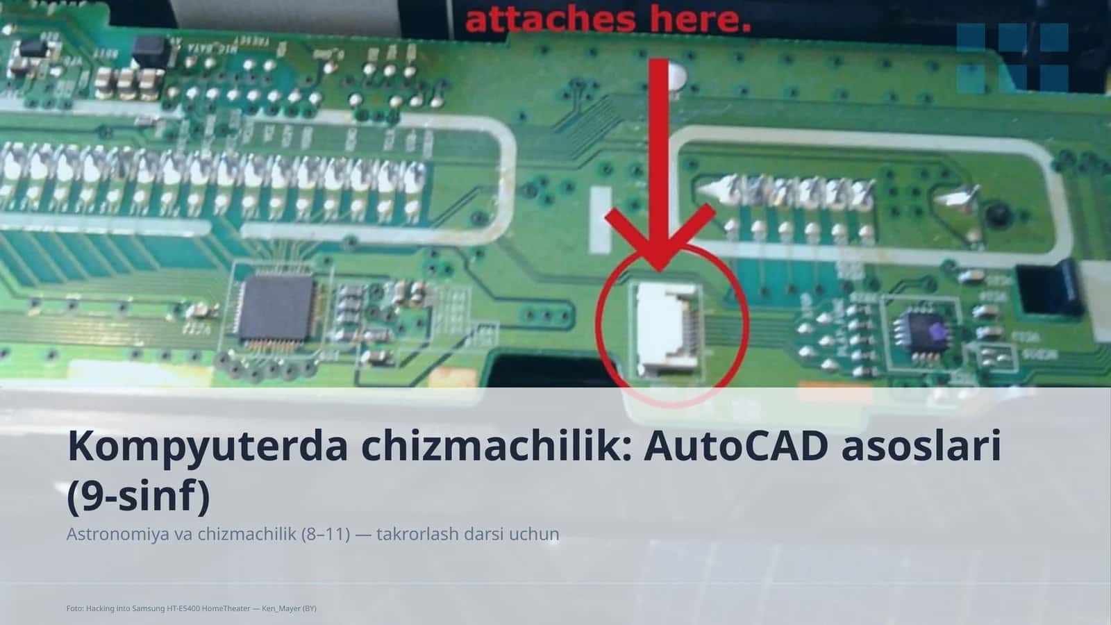 Kompyuterda chizmachilik: AutoCAD asoslari (9-sinf)