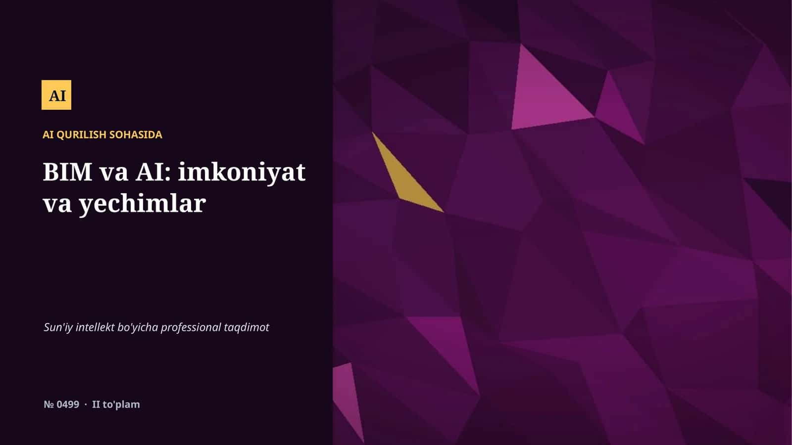 Sun'iy intellekt bo'yicha professional taqdimot