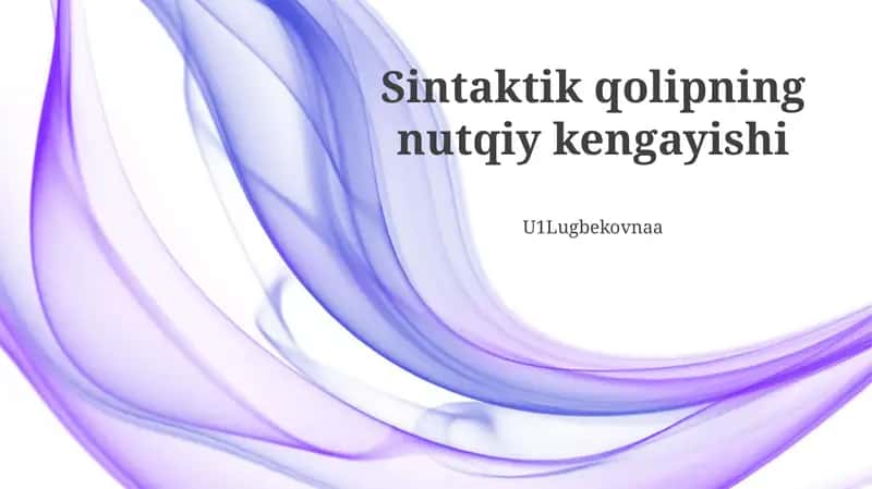 Nutq namunasi aniqlash