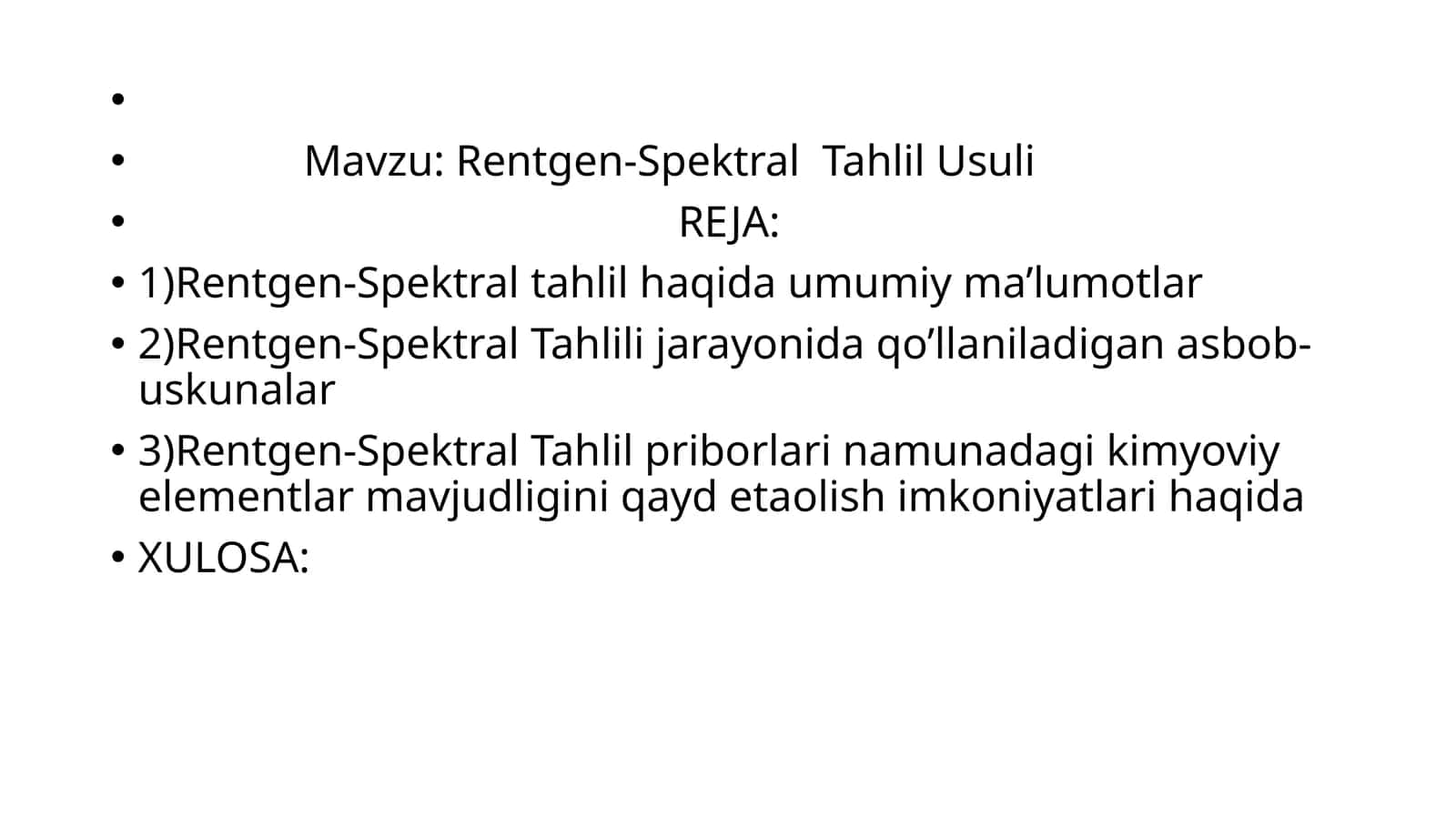 Rentgen-Spektral Tahlil Usuli