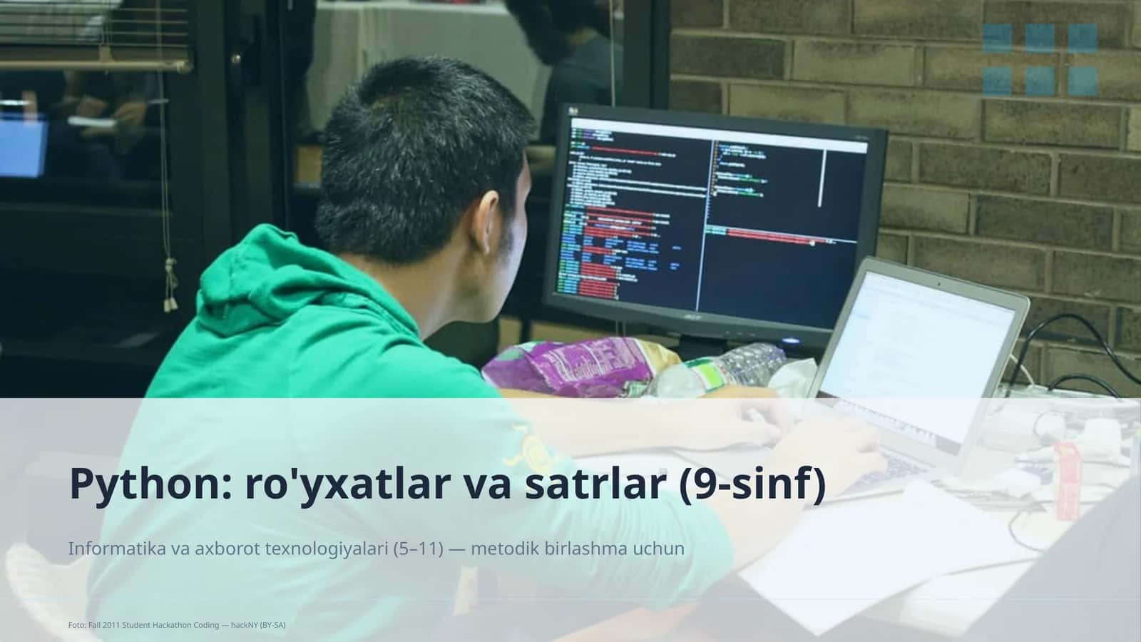 Python: ro'yxatlar va satrlar (9-sinf)