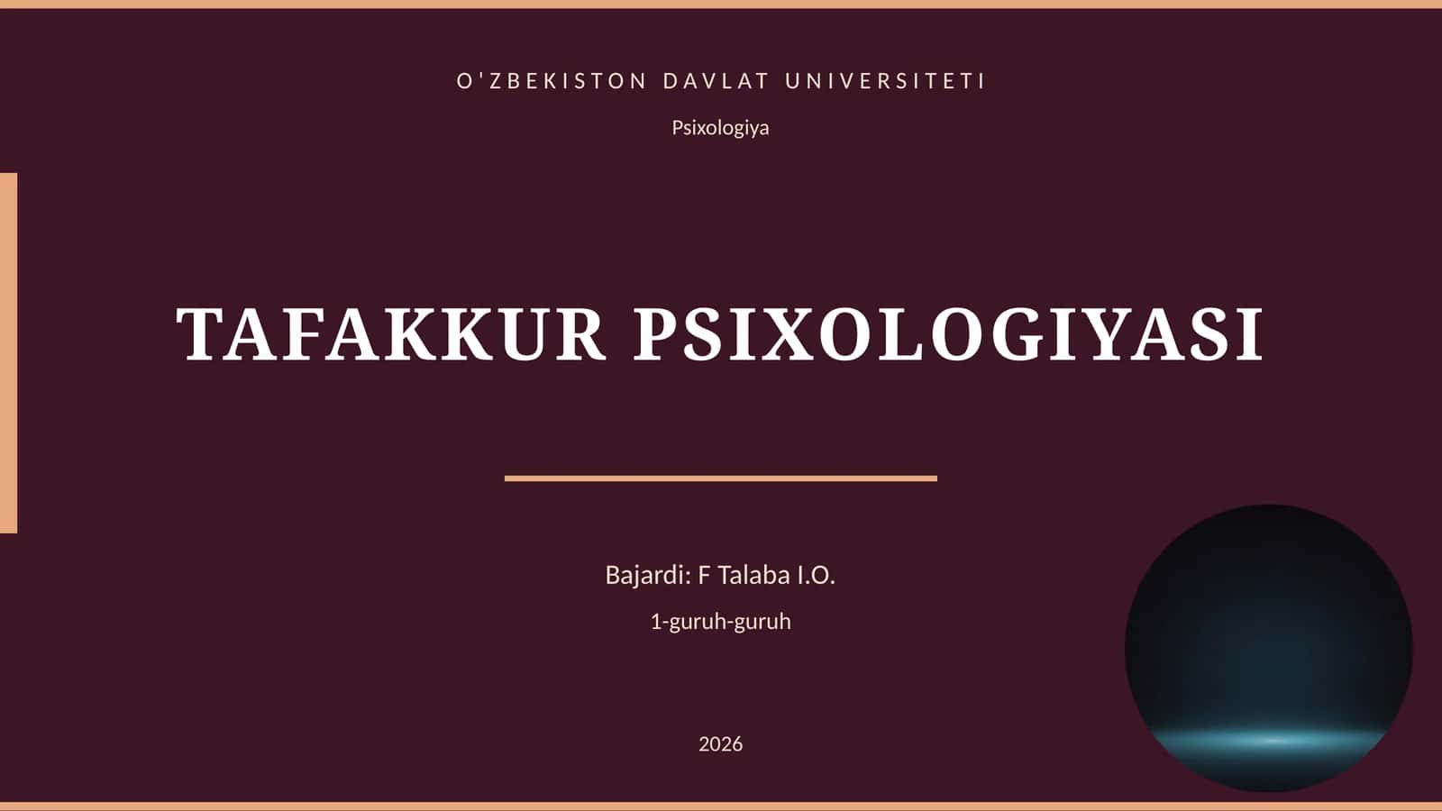 TAFAKKUR PSIXOLOGIYASI