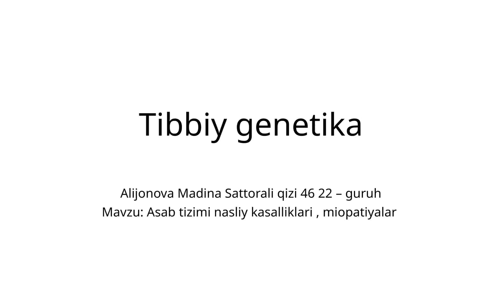 Tibbiy genetika