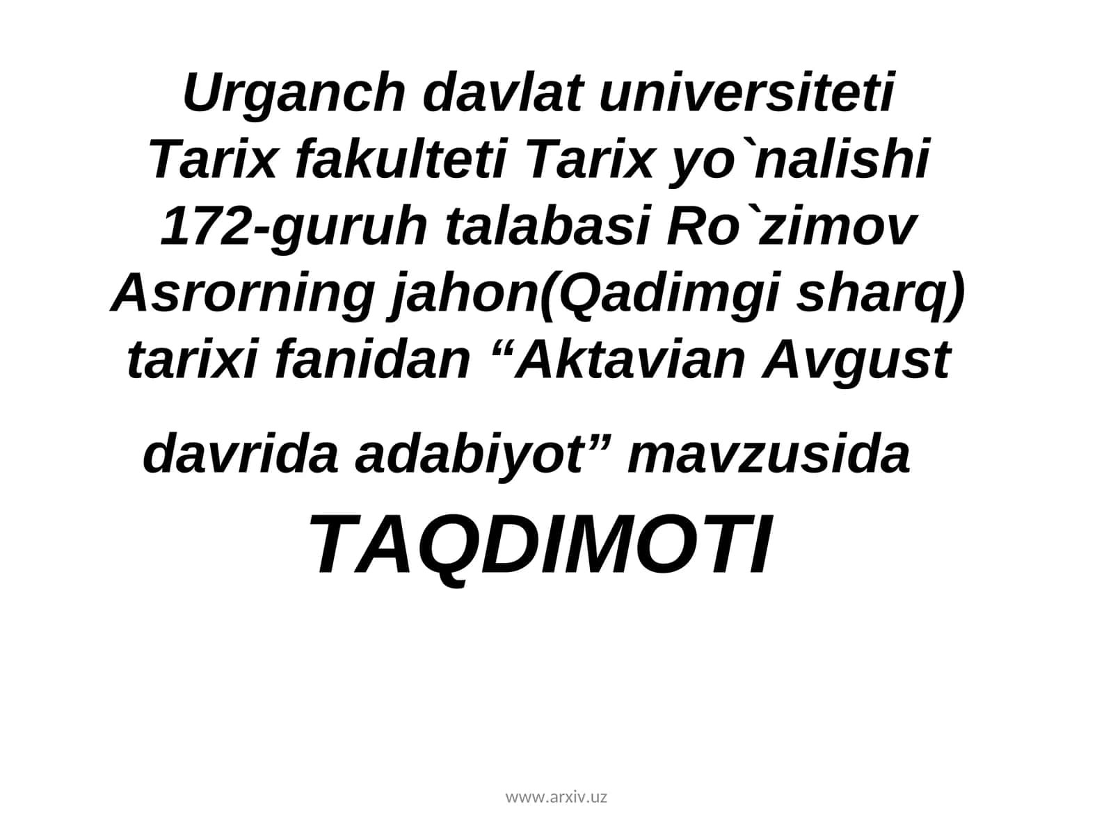 Aktavian Avgust davrida adabiyot