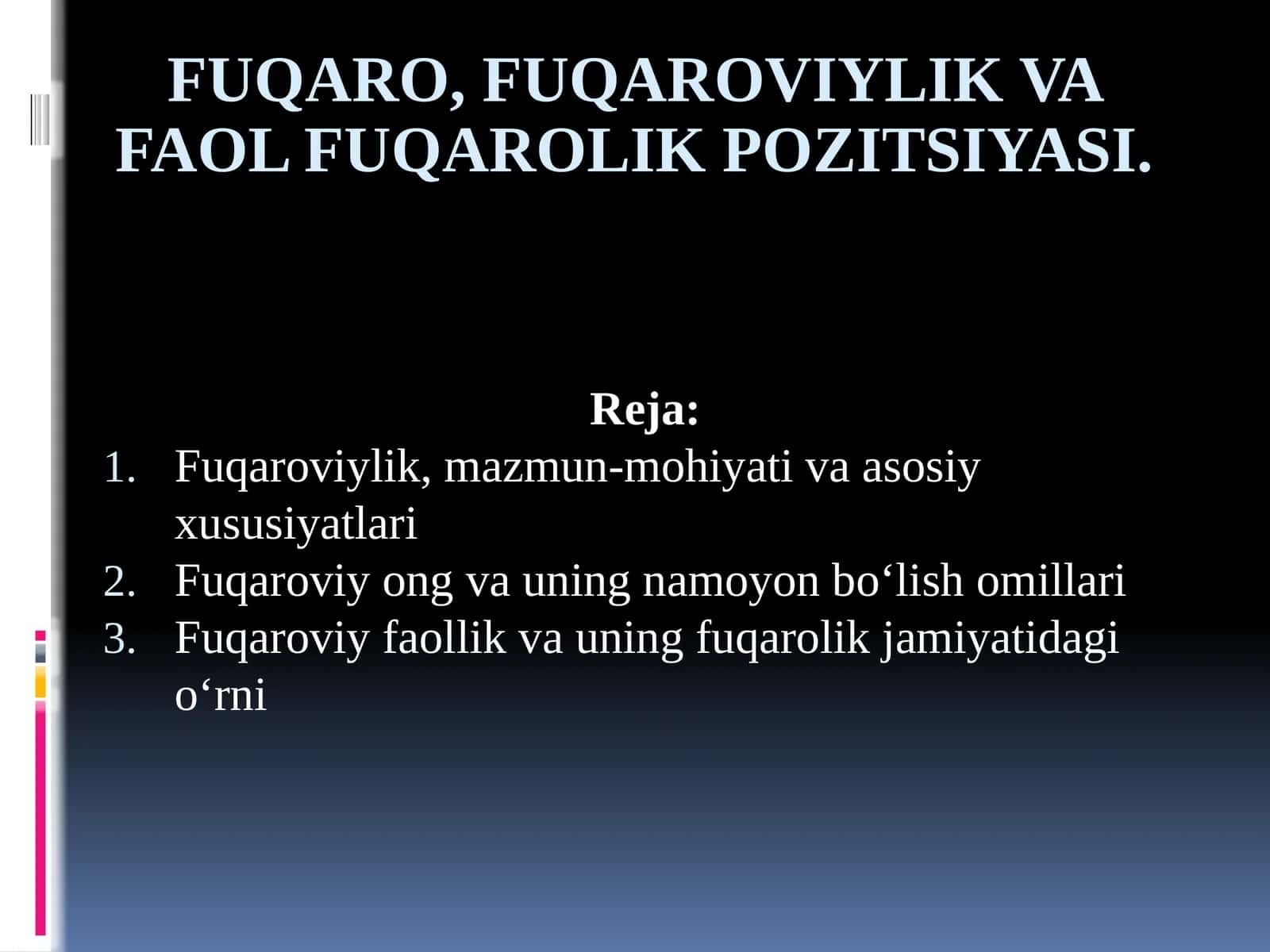 Fuqaro, fuqaroviylik va faol fuqarolik pozitsiyasi