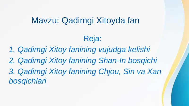 Qadimgi Xitoyfanining Tarixi