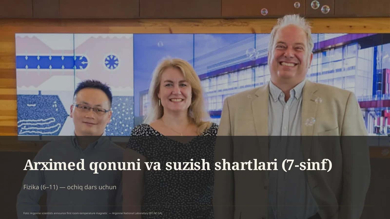 Arximed qonuni va suzish shartlari (7-sinf)