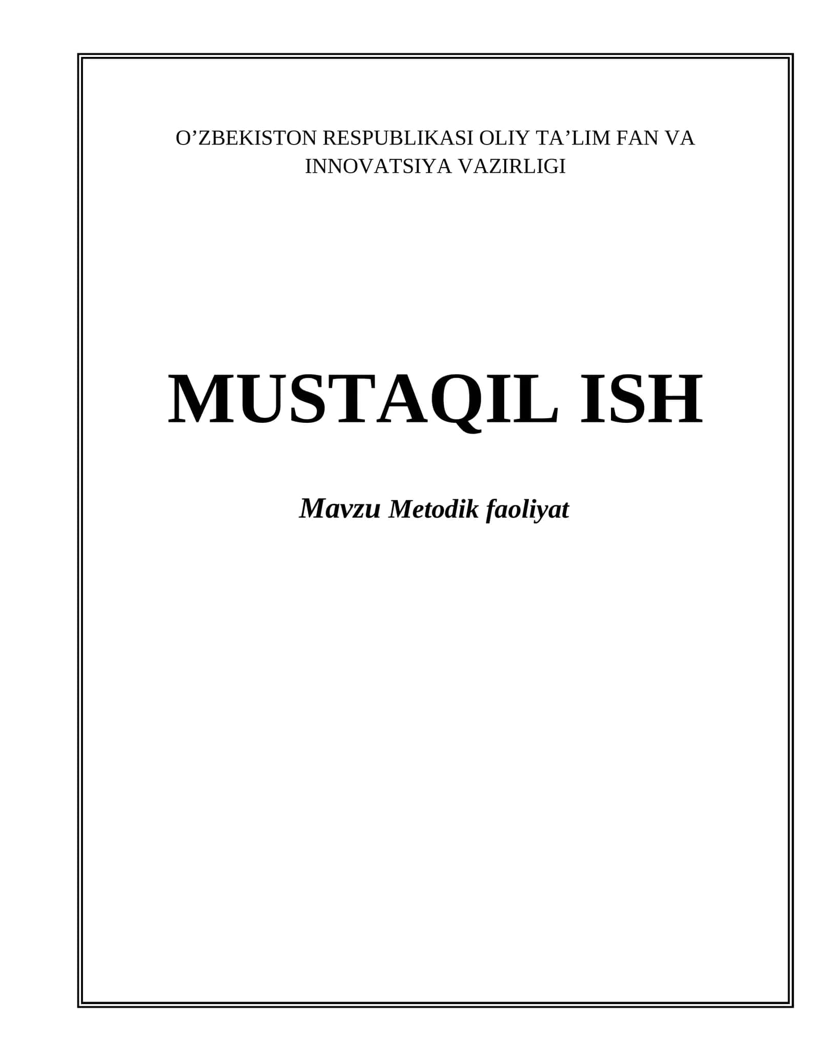 Metodik faoliyat