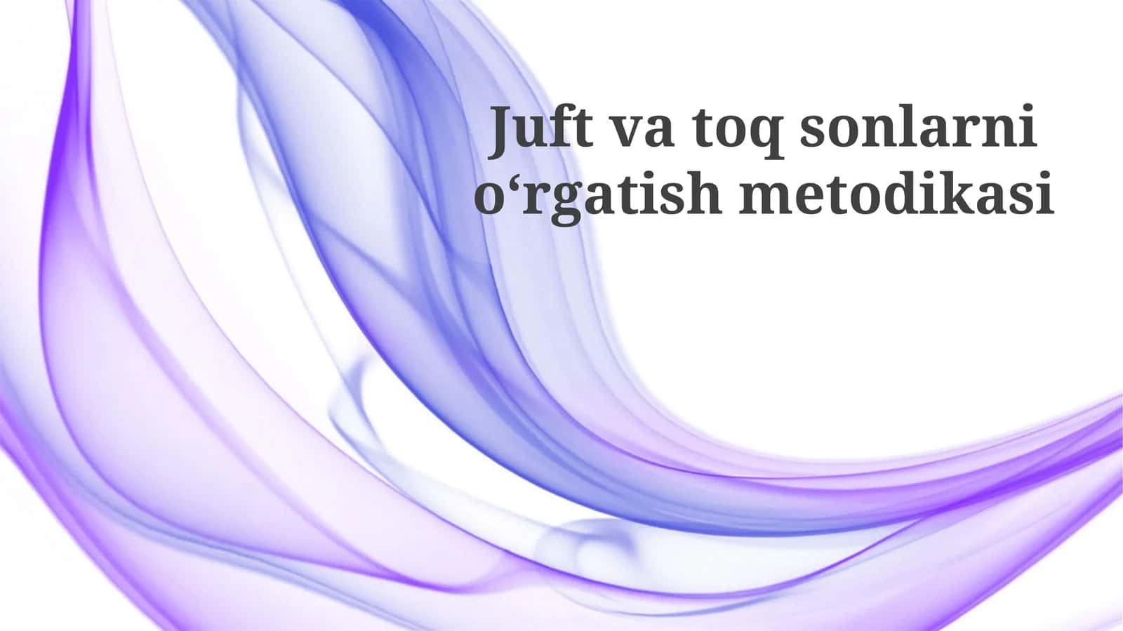 Juftvatoqsonlarnioʻrgatishmetodikasi