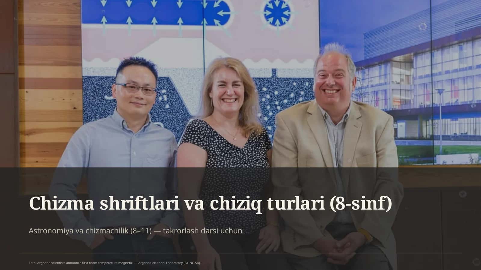 Chizma shriftlari va chiziq turlari (8-sinf)