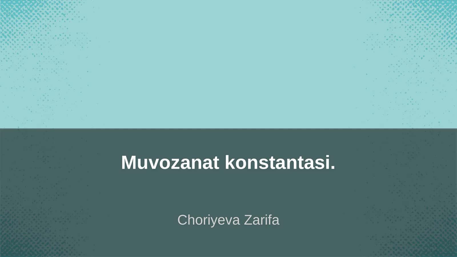 Muvozanat konstantasi